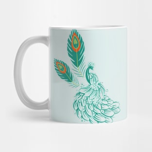 Peacock in tattoo style ( Print on front and back) Mug